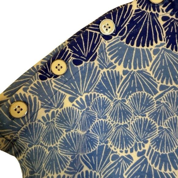 Talbots Blue & Pink Shell Shift Dress Size L Coastal, Coastal Grandma - Picture 3 of 13